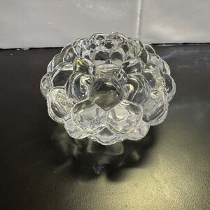 Orrefors Sweden‎ Bubble Rasberry Votive Candle Holder Clear Glass Scandinavian
